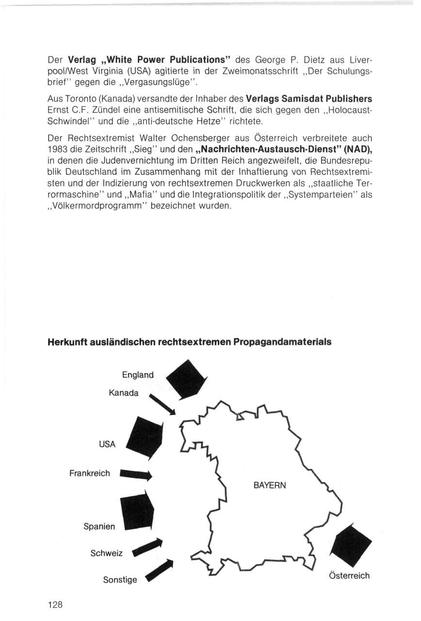 Seite 128 des Verfassungsschutzbericht 1983 Bayern