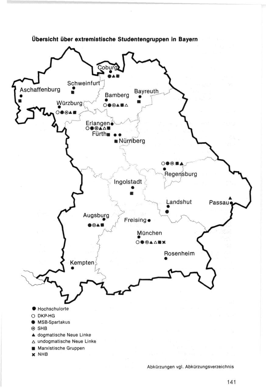 Seite 141 des Verfassungsschutzbericht 1983 Bayern