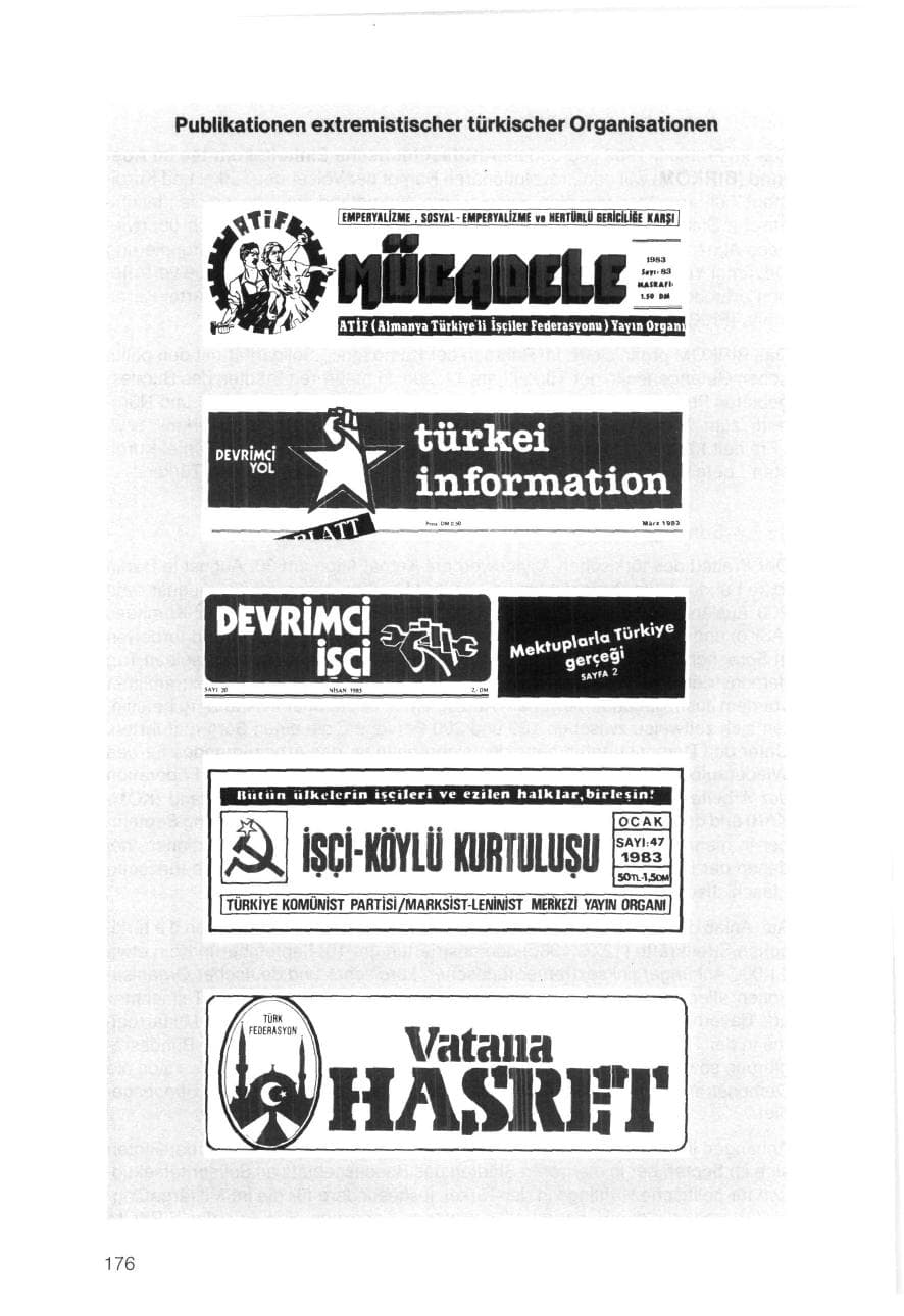 Seite 176 des Verfassungsschutzbericht 1983 Bayern