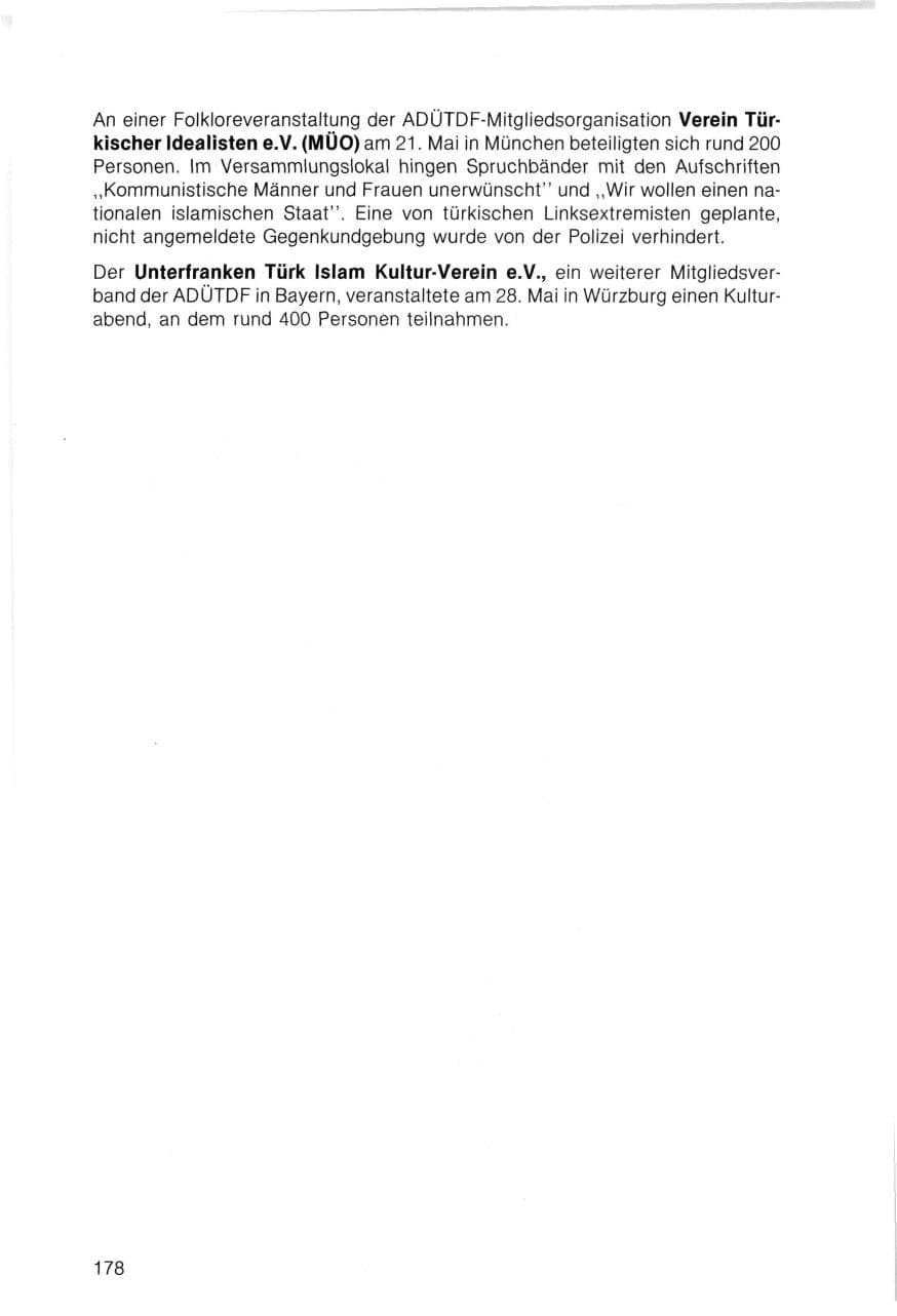 Seite 178 des Verfassungsschutzbericht 1983 Bayern