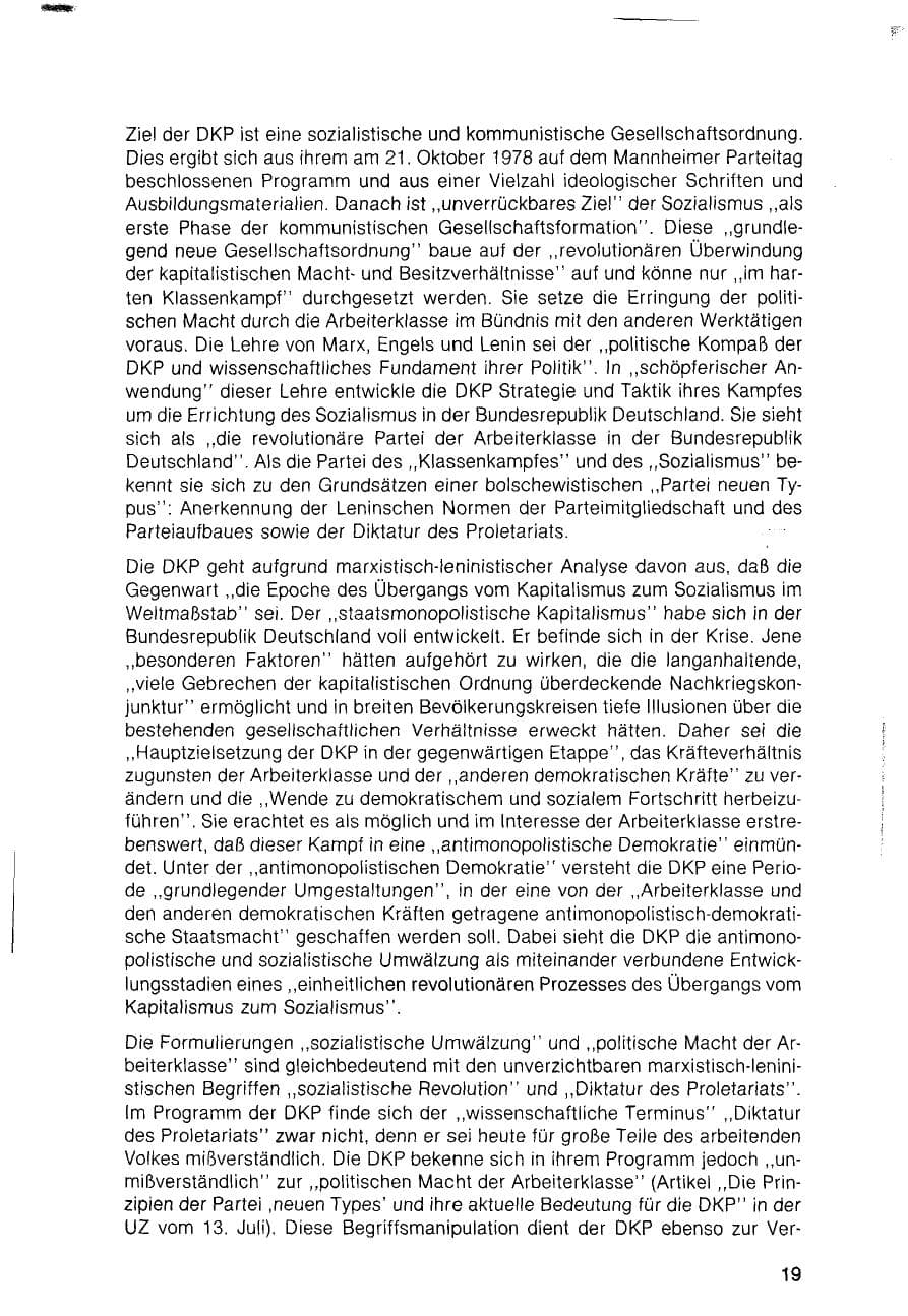 Seite 19 des Verfassungsschutzbericht 1983 Bayern