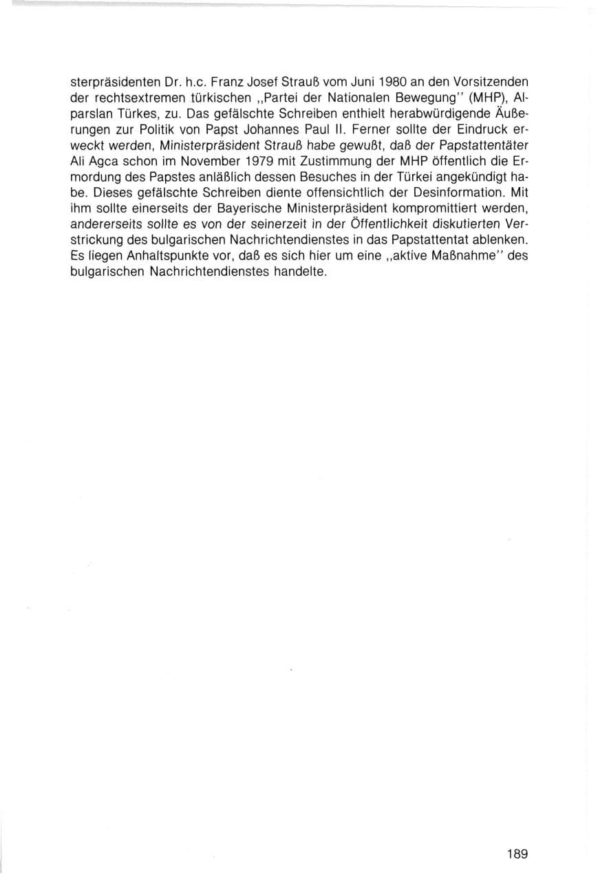 Seite 189 des Verfassungsschutzbericht 1983 Bayern