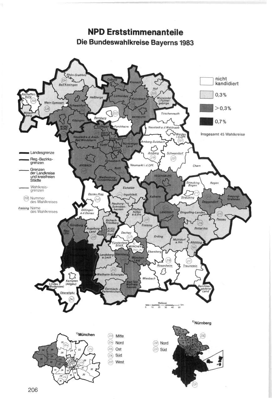Seite 206 des Verfassungsschutzbericht 1983 Bayern