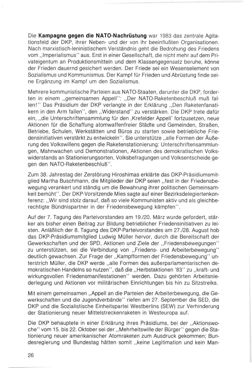 Seite 26 des Verfassungsschutzbericht 1983 Bayern