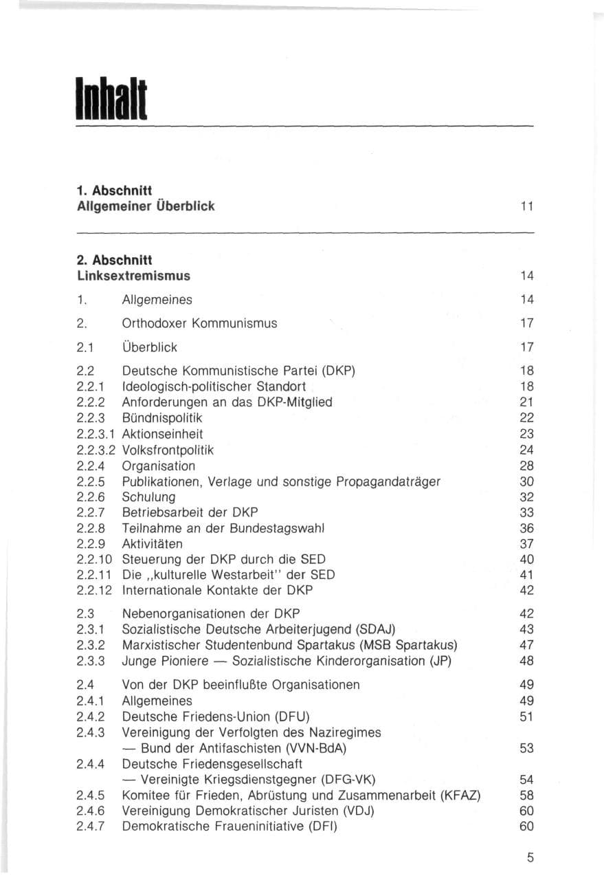 Seite 5 des Verfassungsschutzbericht 1983 Bayern