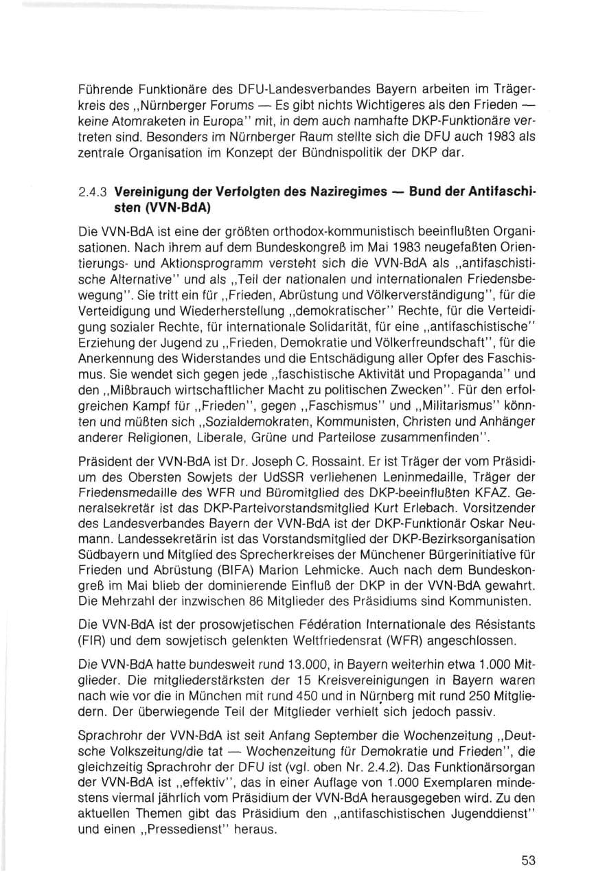 Seite 53 des Verfassungsschutzbericht 1983 Bayern