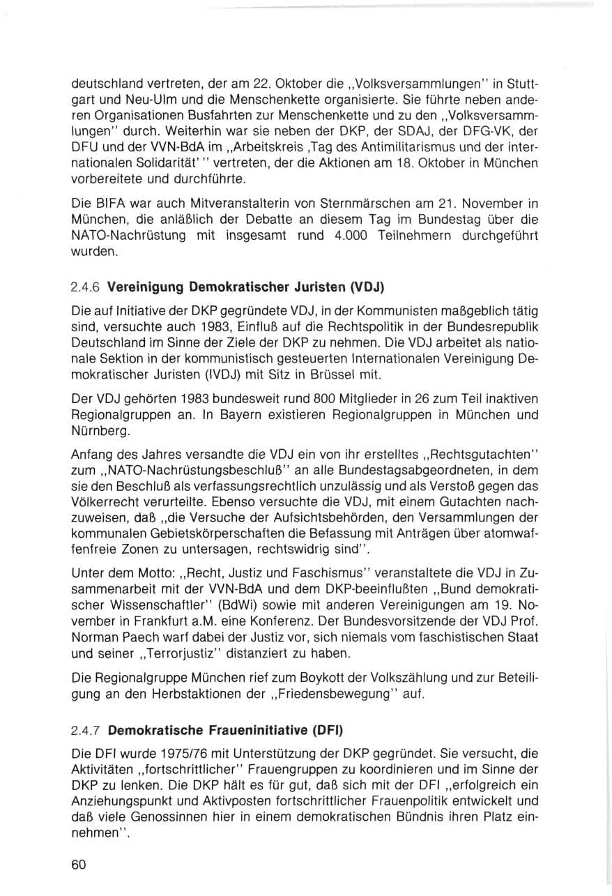 Seite 60 des Verfassungsschutzbericht 1983 Bayern