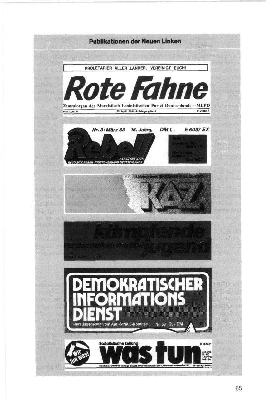 Seite 65 des Verfassungsschutzbericht 1983 Bayern