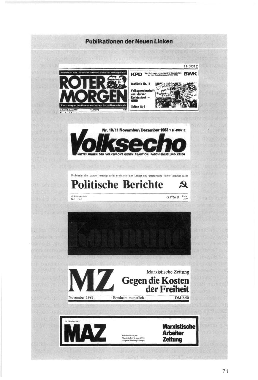 Seite 71 des Verfassungsschutzbericht 1983 Bayern