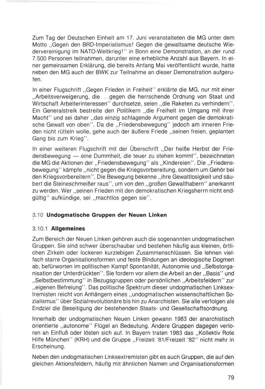 Seite 79 des Verfassungsschutzbericht 1983 Bayern