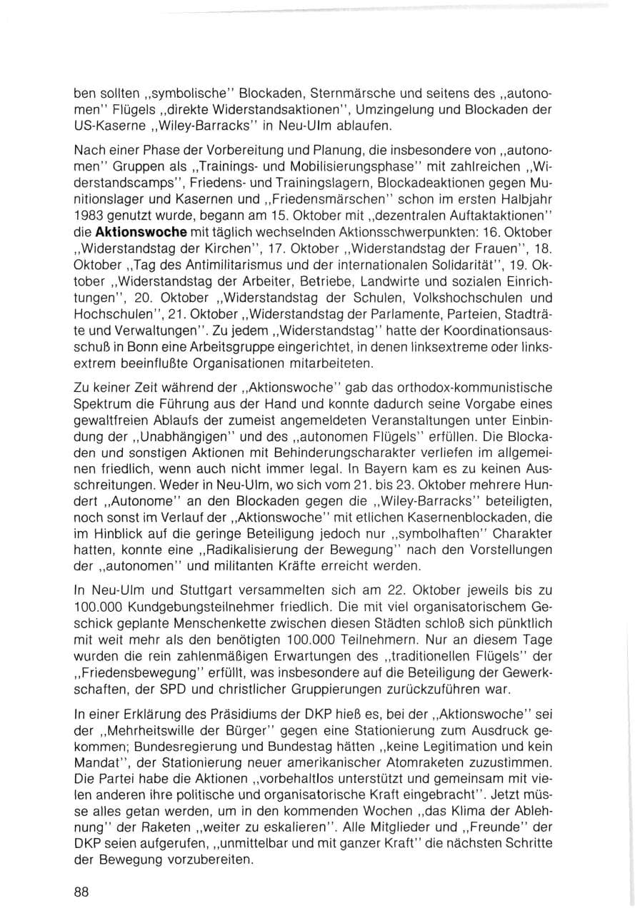 Seite 88 des Verfassungsschutzbericht 1983 Bayern