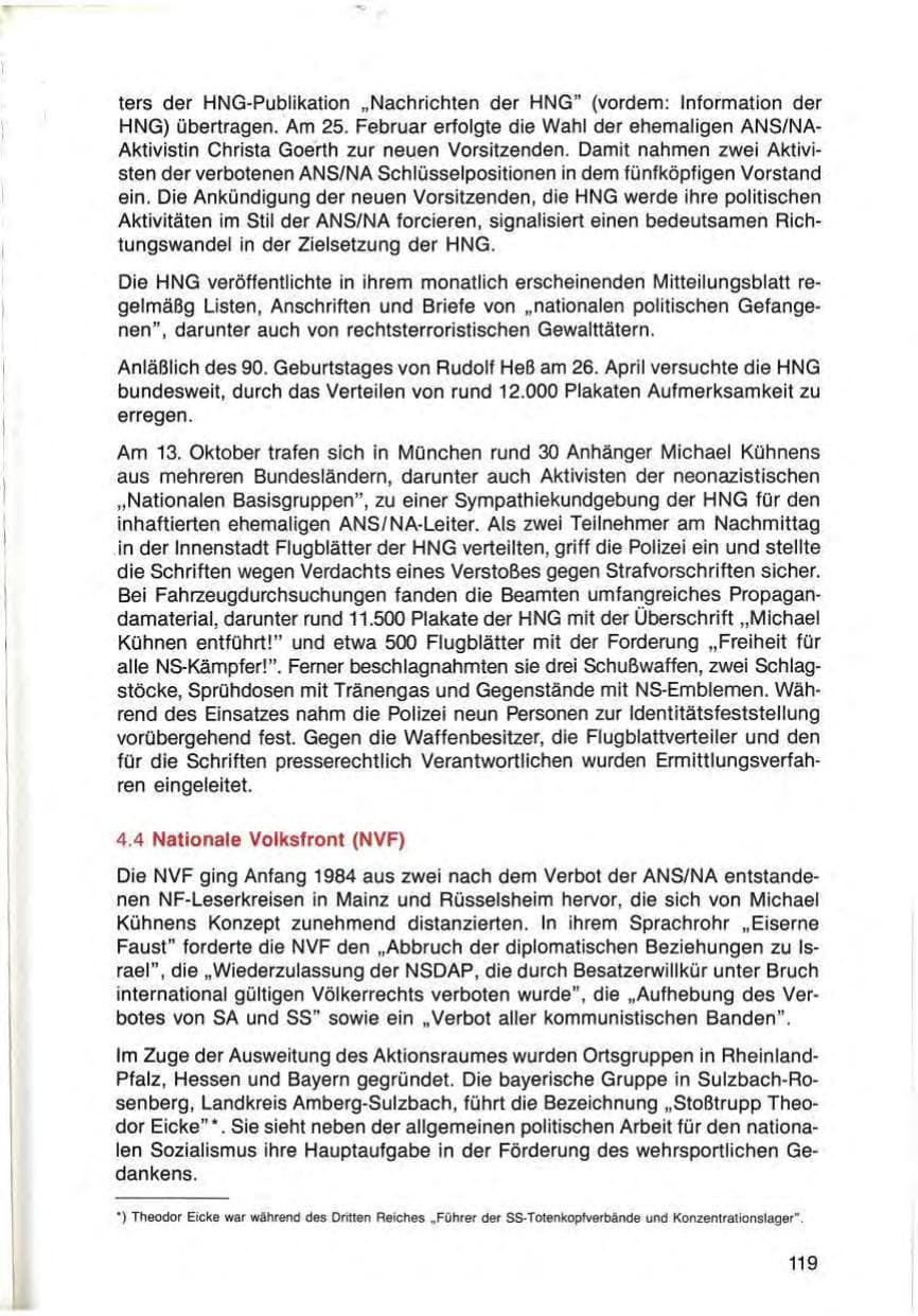 Seite 119 des Verfassungsschutzbericht 1984 Bayern
