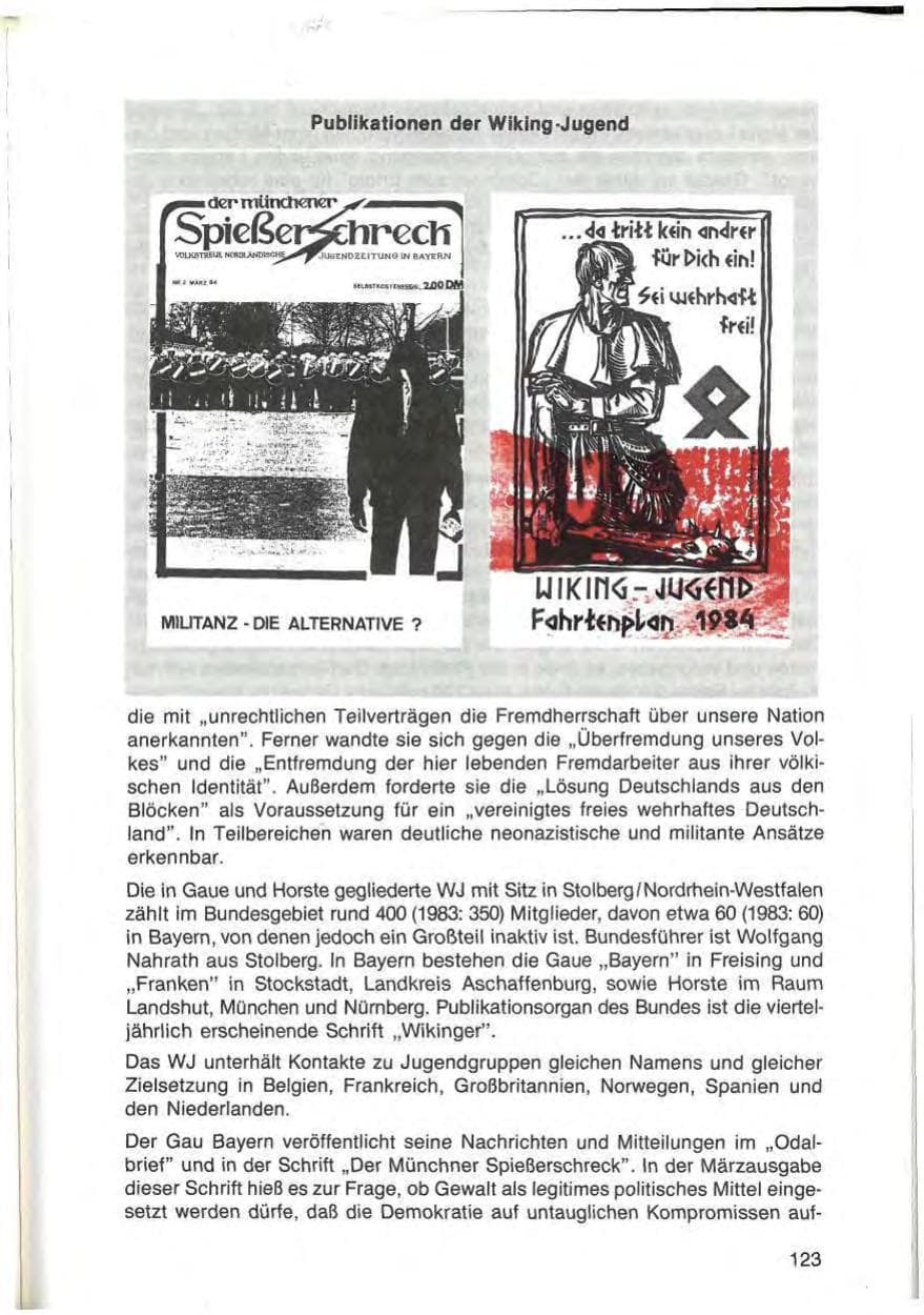 Seite 123 des Verfassungsschutzbericht 1984 Bayern
