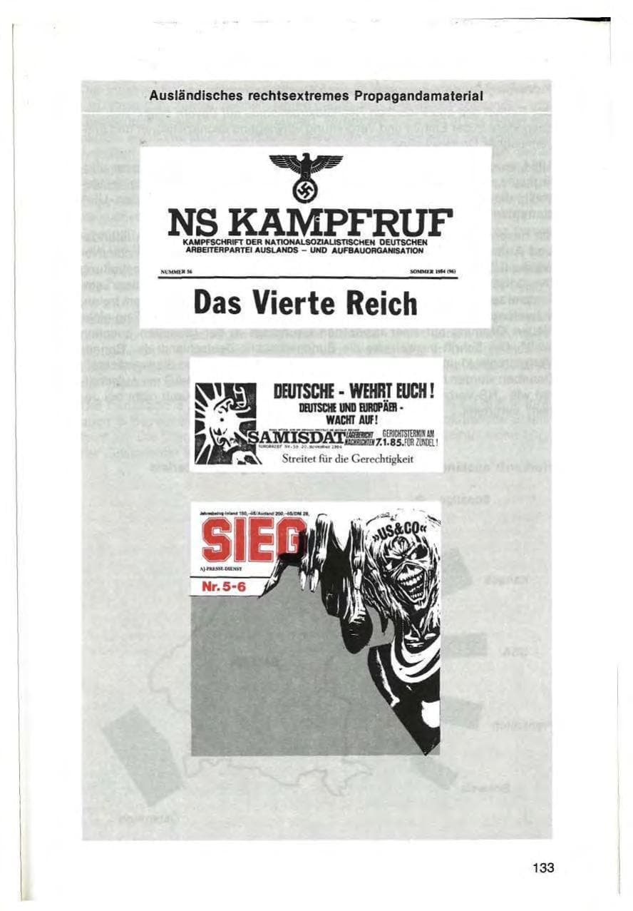 Seite 133 des Verfassungsschutzbericht 1984 Bayern