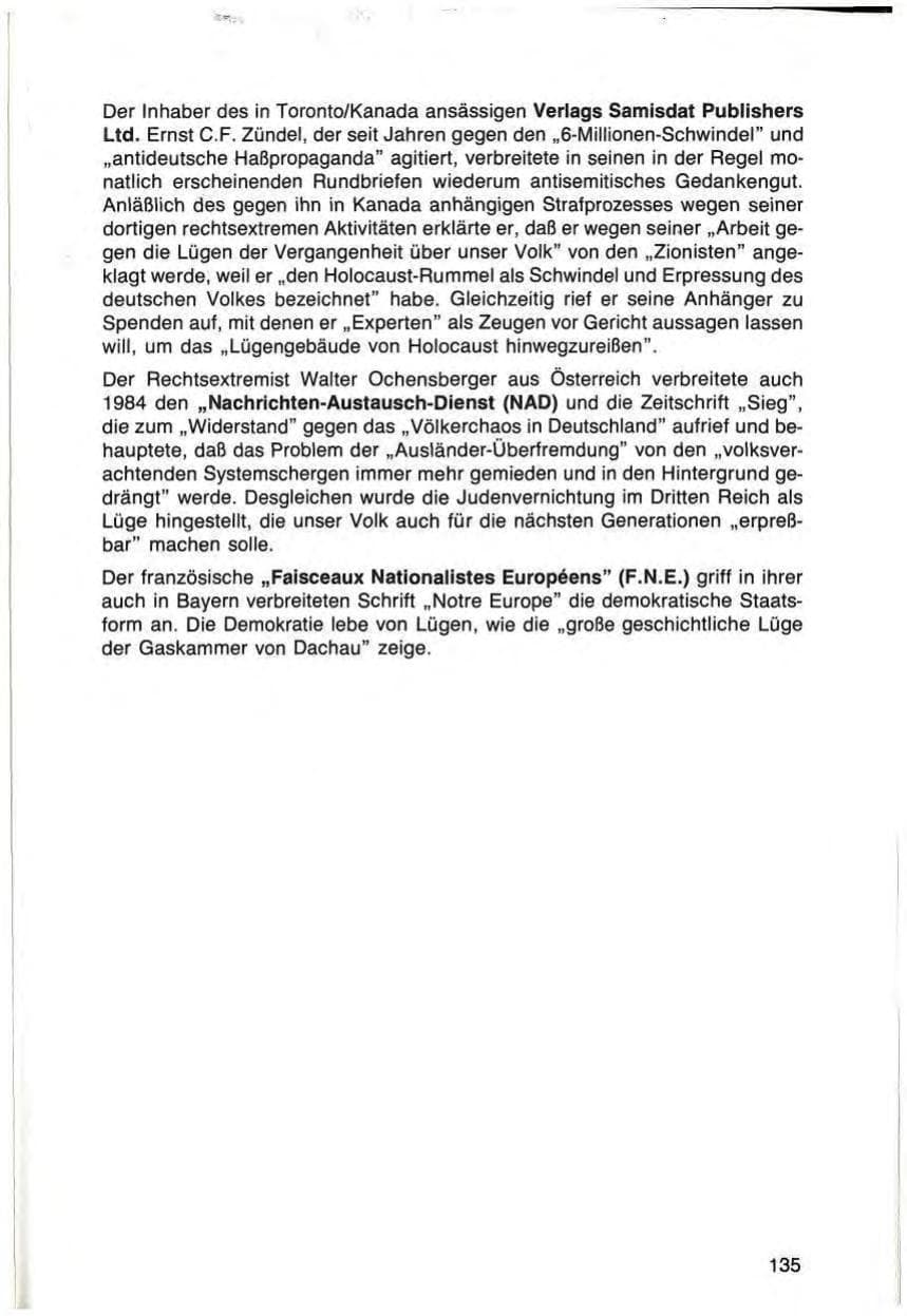Seite 135 des Verfassungsschutzbericht 1984 Bayern