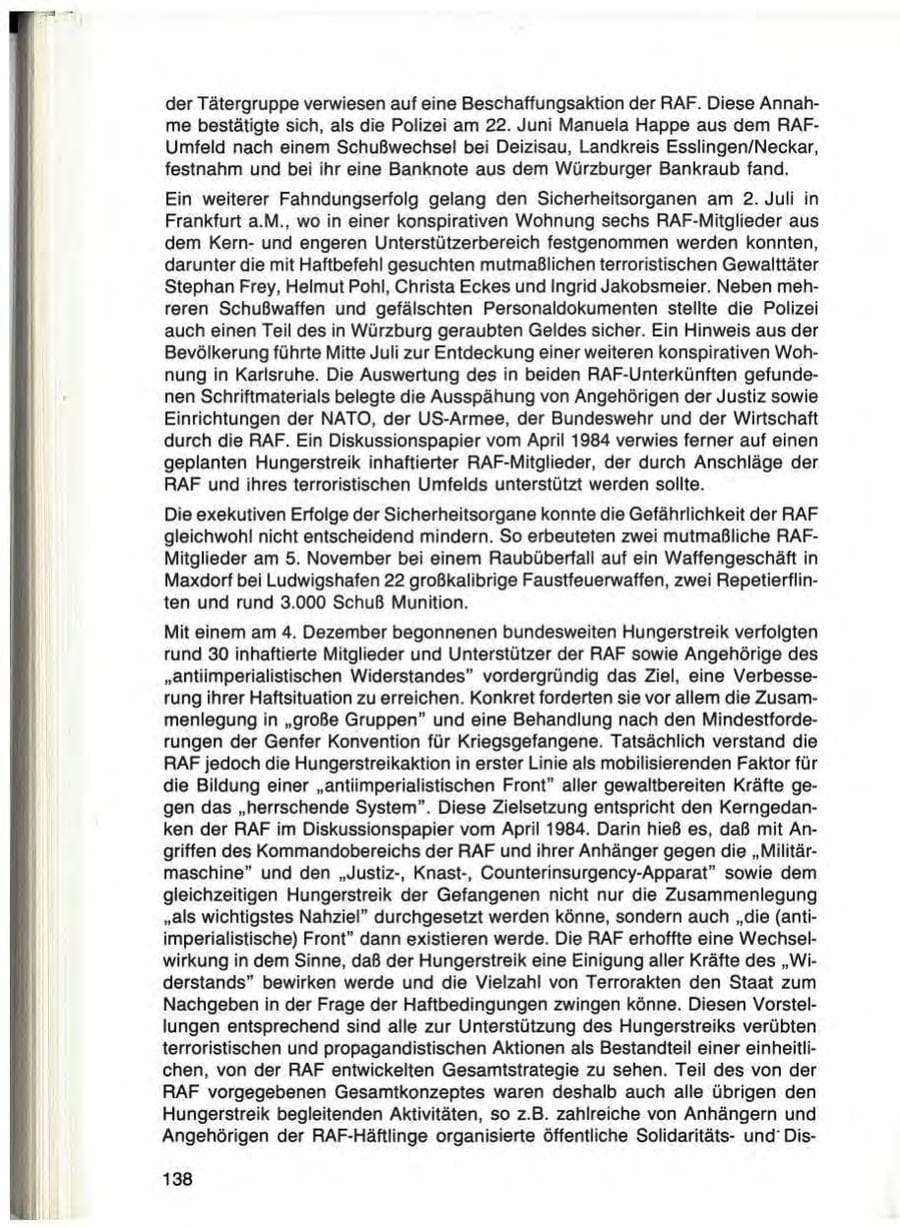 Seite 138 des Verfassungsschutzbericht 1984 Bayern