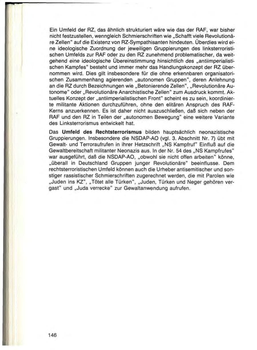 Seite 146 des Verfassungsschutzbericht 1984 Bayern