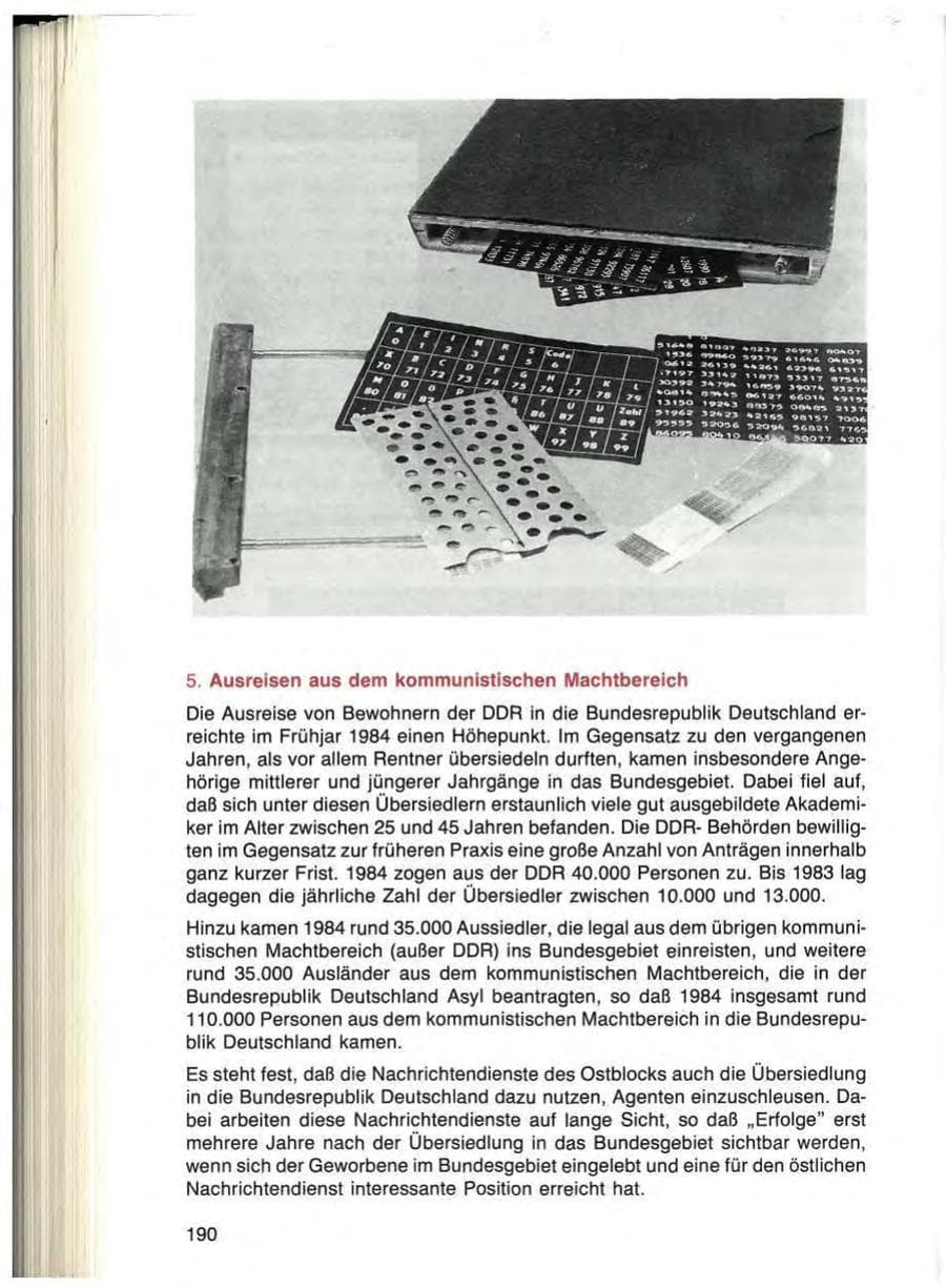 Seite 190 des Verfassungsschutzbericht 1984 Bayern