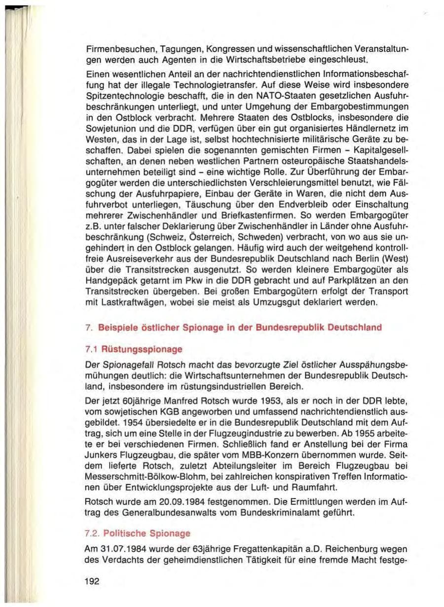 Seite 192 des Verfassungsschutzbericht 1984 Bayern