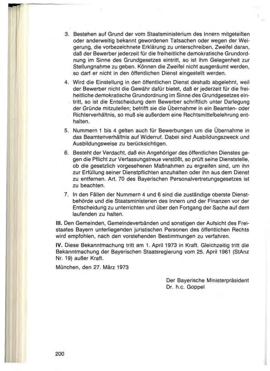 Seite 200 des Verfassungsschutzbericht 1984 Bayern