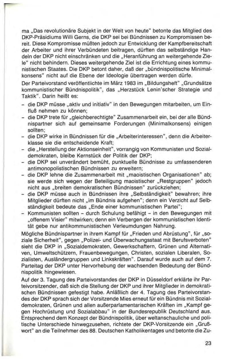 Seite 23 des Verfassungsschutzbericht 1984 Bayern