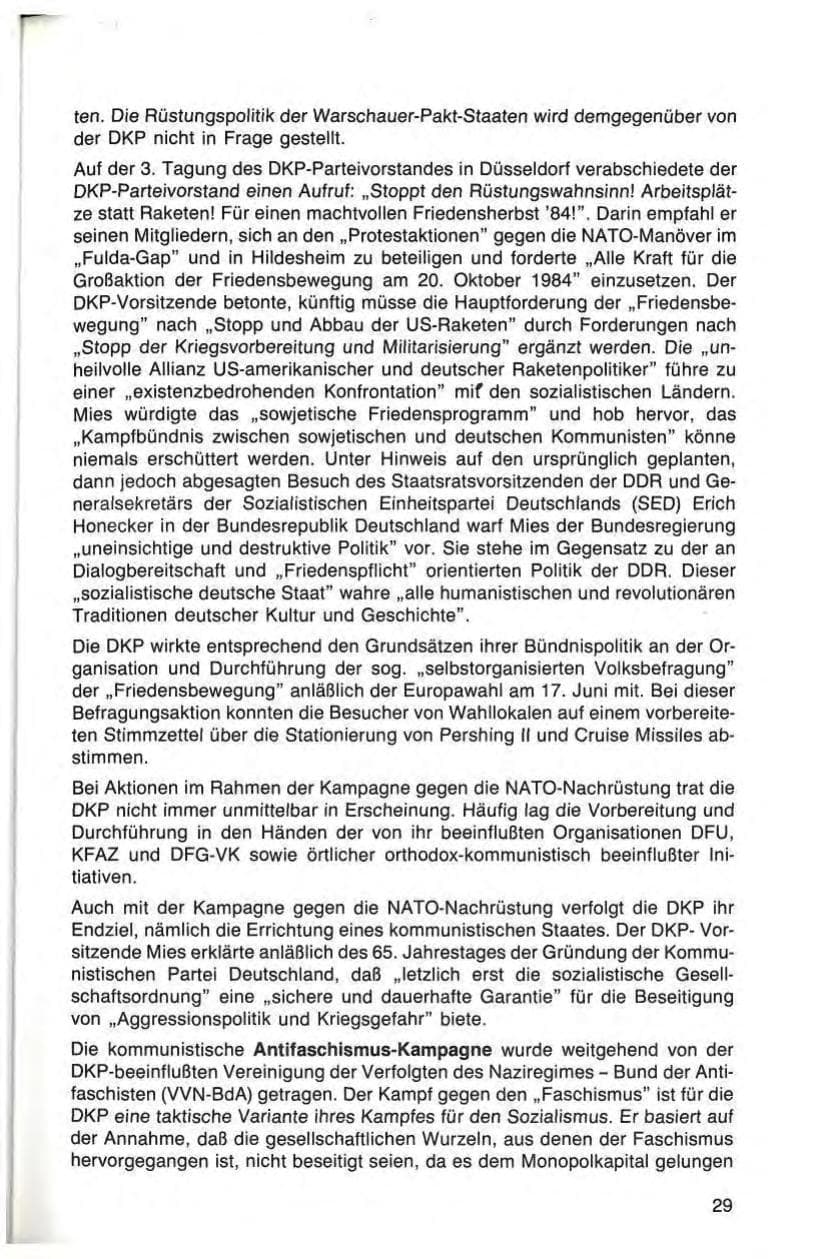 Seite 29 des Verfassungsschutzbericht 1984 Bayern