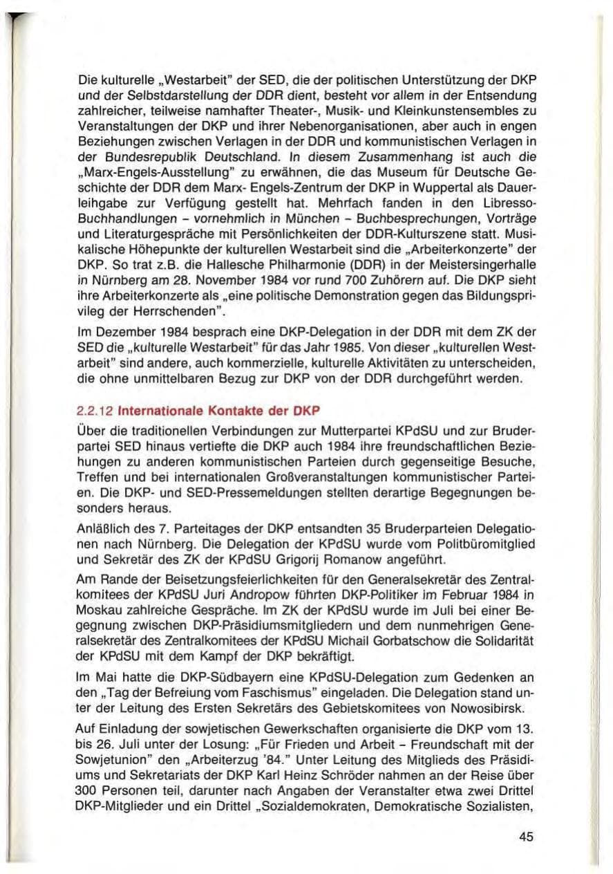 Seite 45 des Verfassungsschutzbericht 1984 Bayern