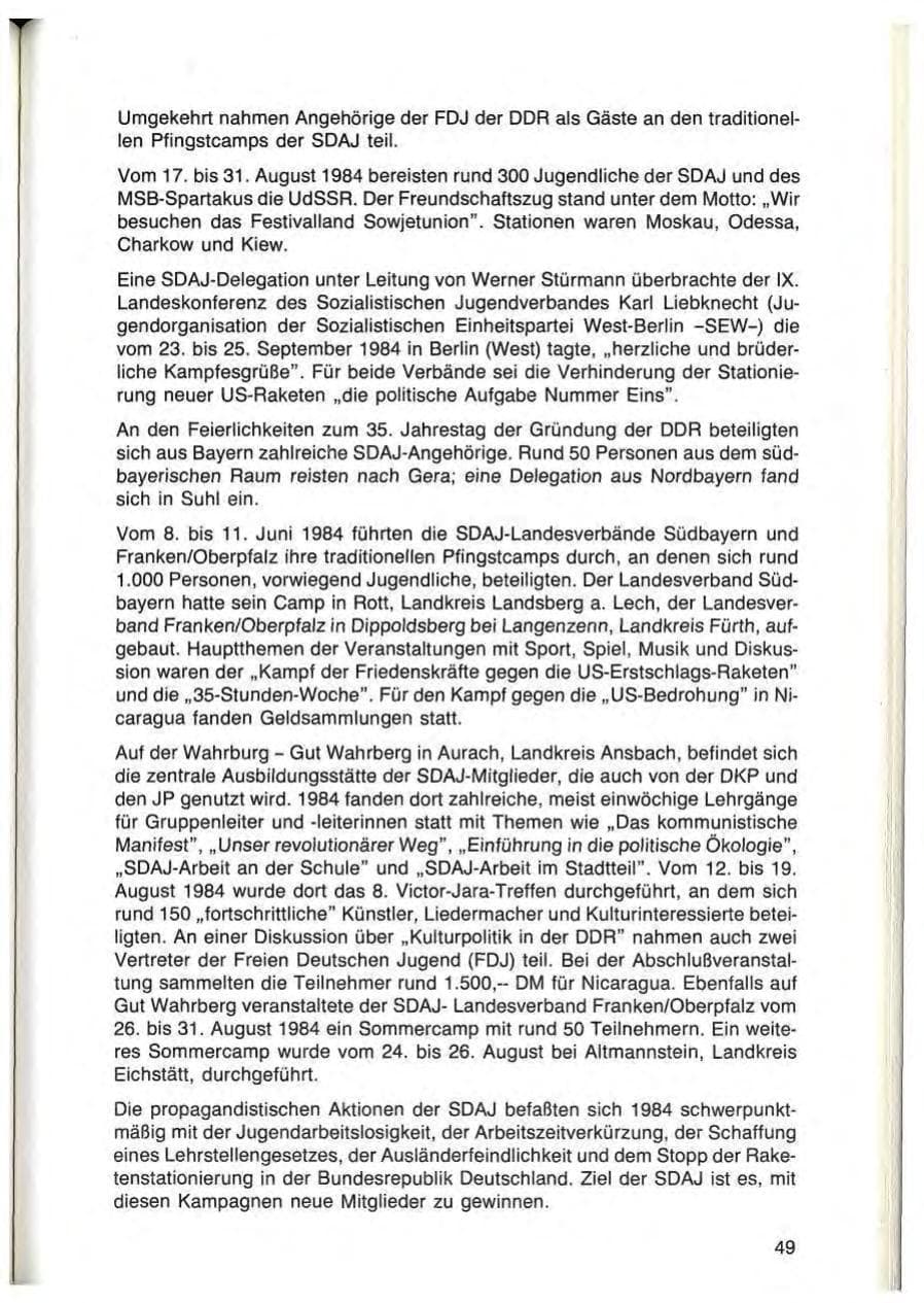 Seite 49 des Verfassungsschutzbericht 1984 Bayern