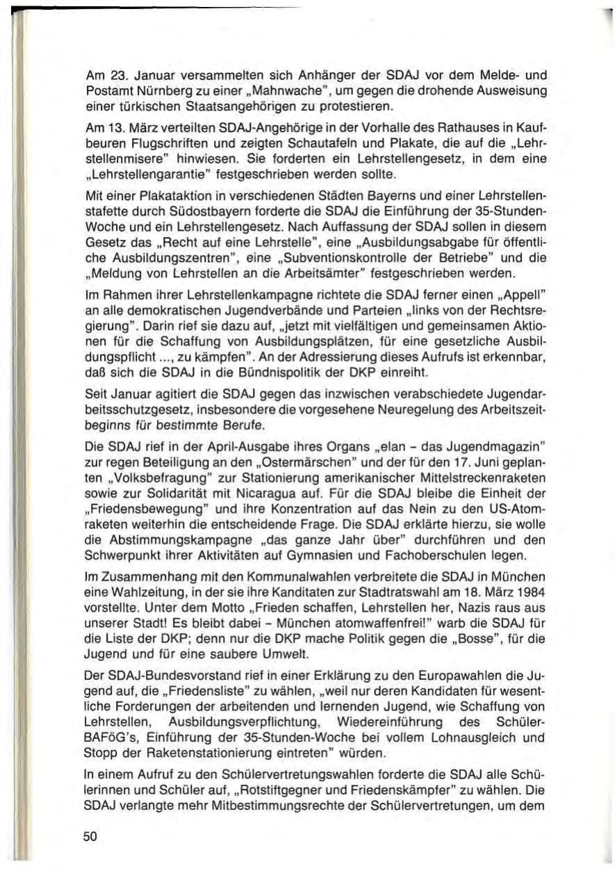 Seite 50 des Verfassungsschutzbericht 1984 Bayern