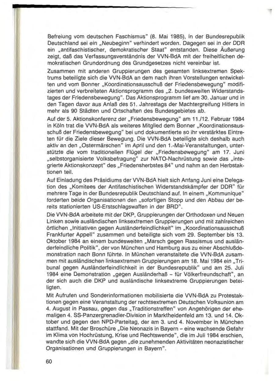 Seite 60 des Verfassungsschutzbericht 1984 Bayern