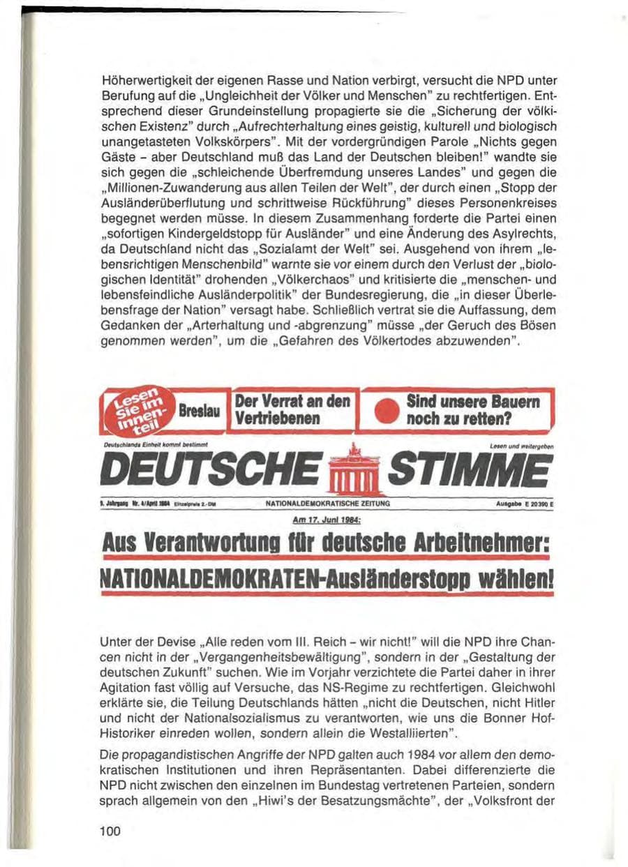 Seite 100 des Verfassungsschutzbericht 1984 Bayern