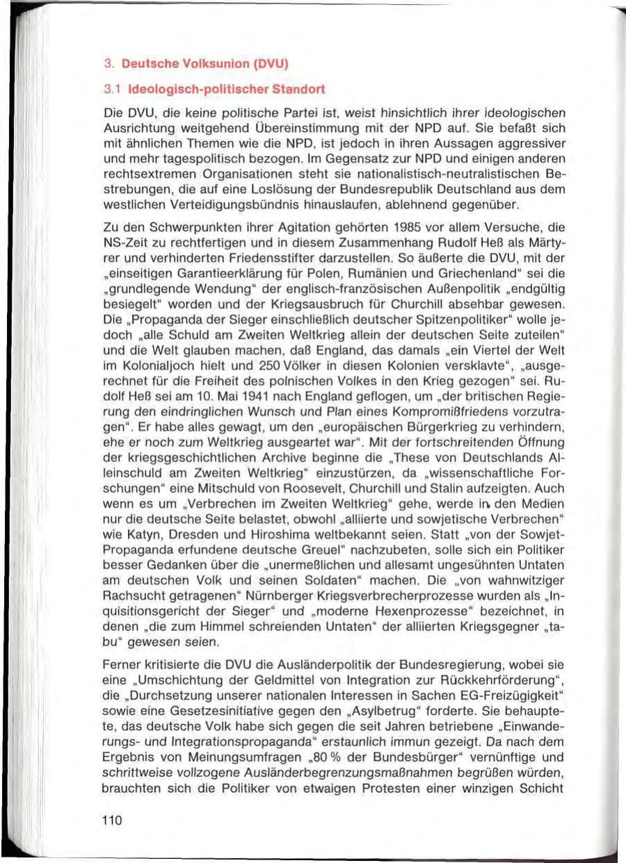 Seite 110 des Verfassungsschutzbericht 1985 Bayern