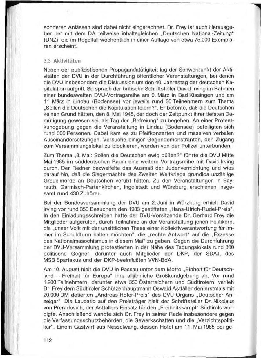 Seite 112 des Verfassungsschutzbericht 1985 Bayern
