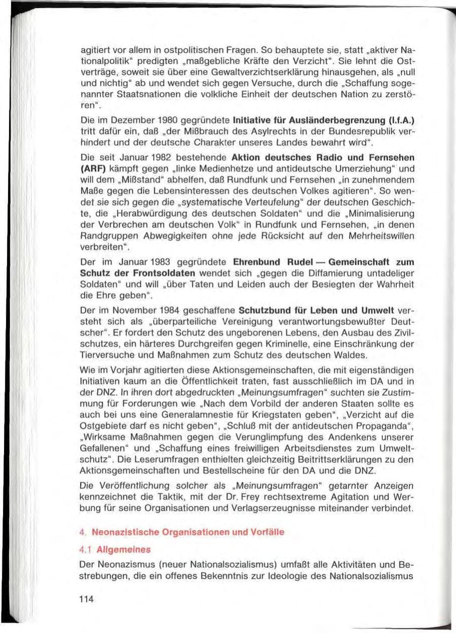 Seite 114 des Verfassungsschutzbericht 1985 Bayern