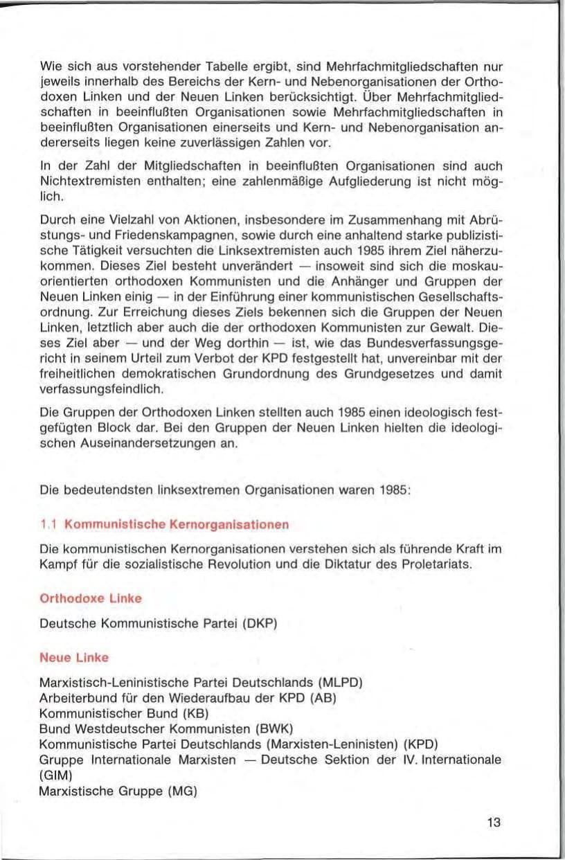 Seite 13 des Verfassungsschutzbericht 1985 Bayern
