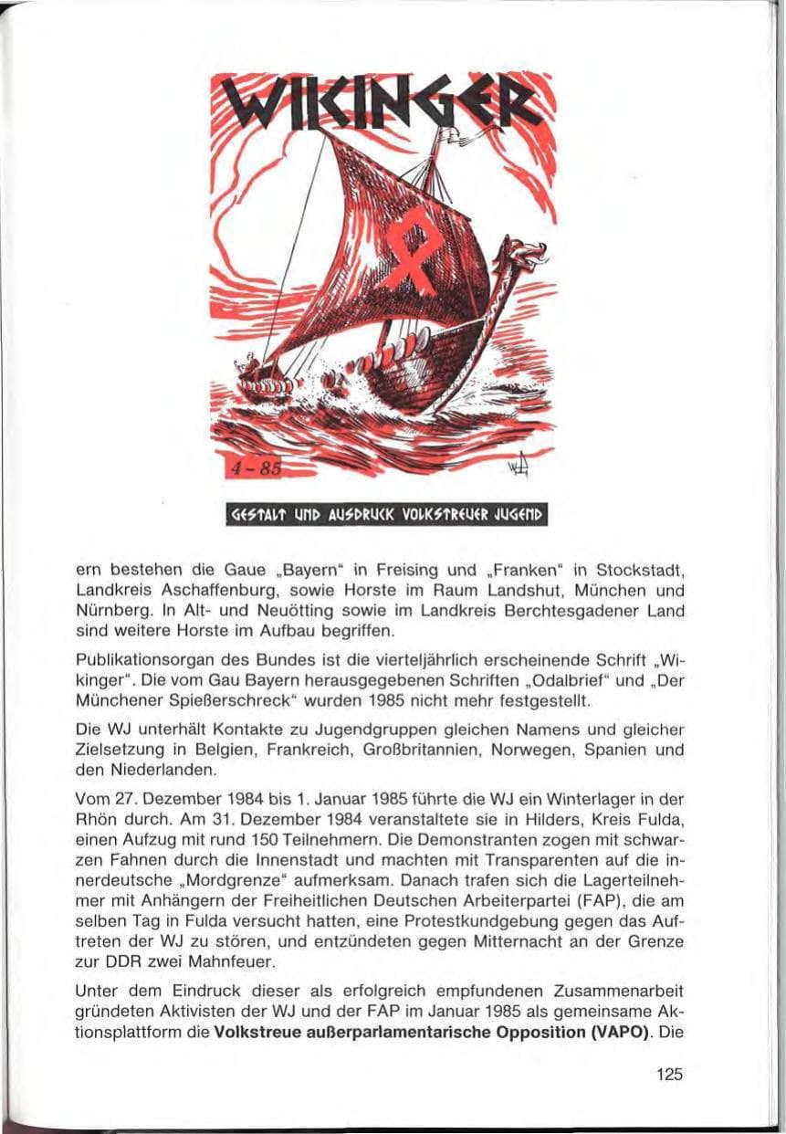 Seite 125 des Verfassungsschutzbericht 1985 Bayern