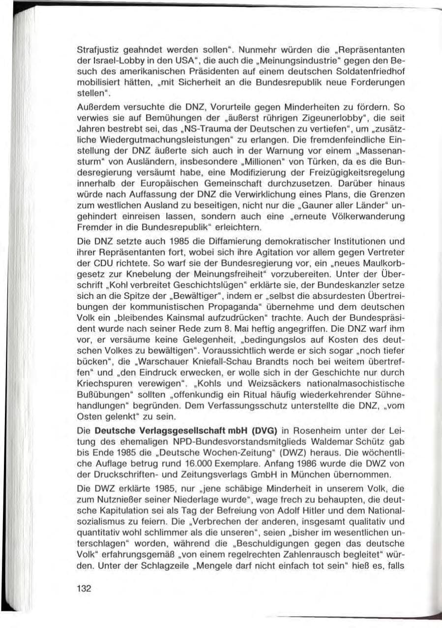 Seite 132 des Verfassungsschutzbericht 1985 Bayern