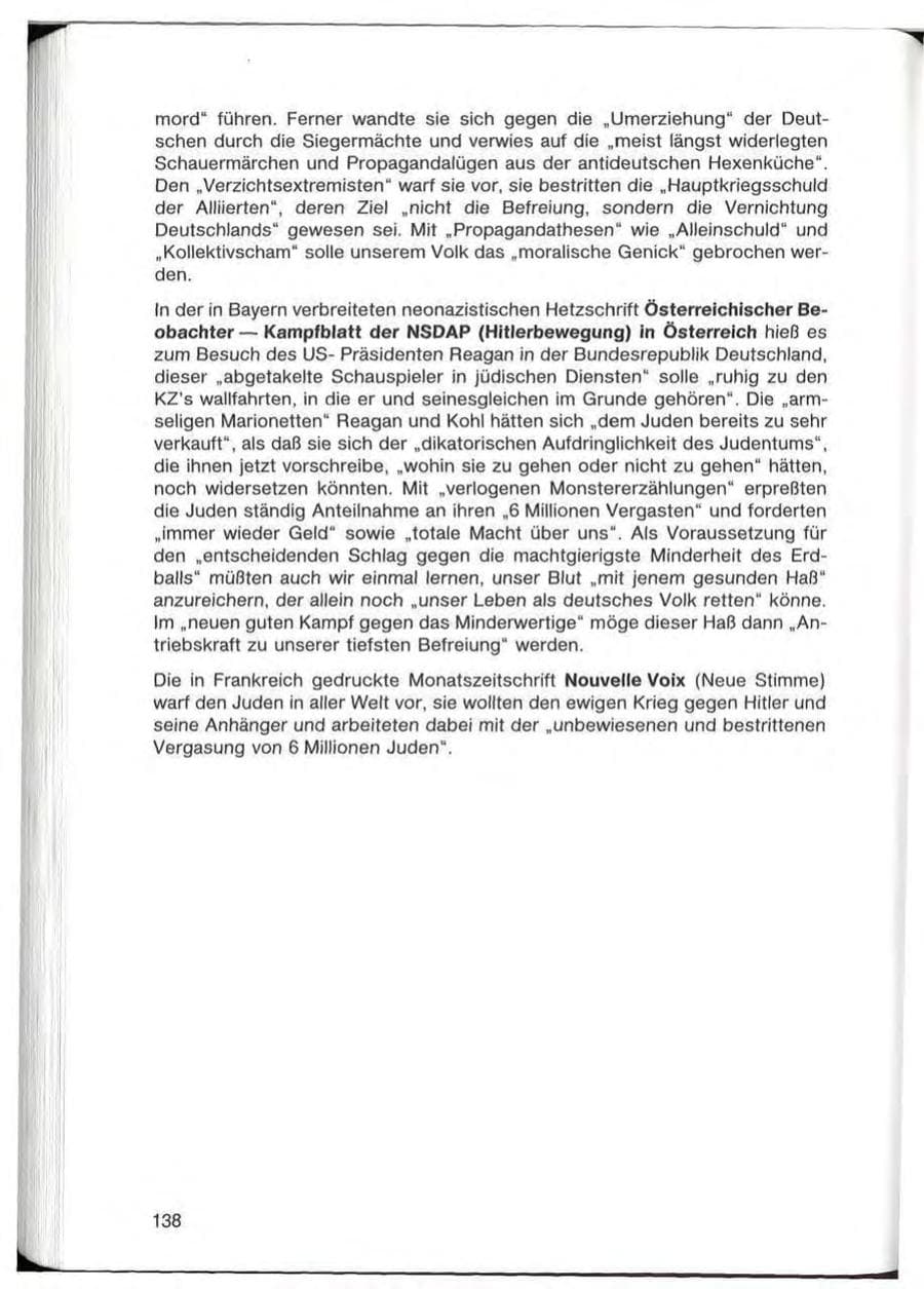 Seite 138 des Verfassungsschutzbericht 1985 Bayern