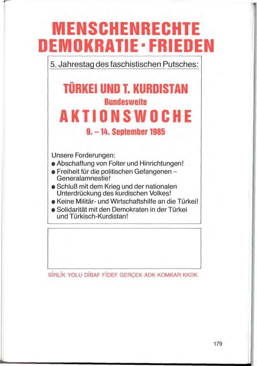 Seite 179 des Verfassungsschutzbericht 1985 Bayern