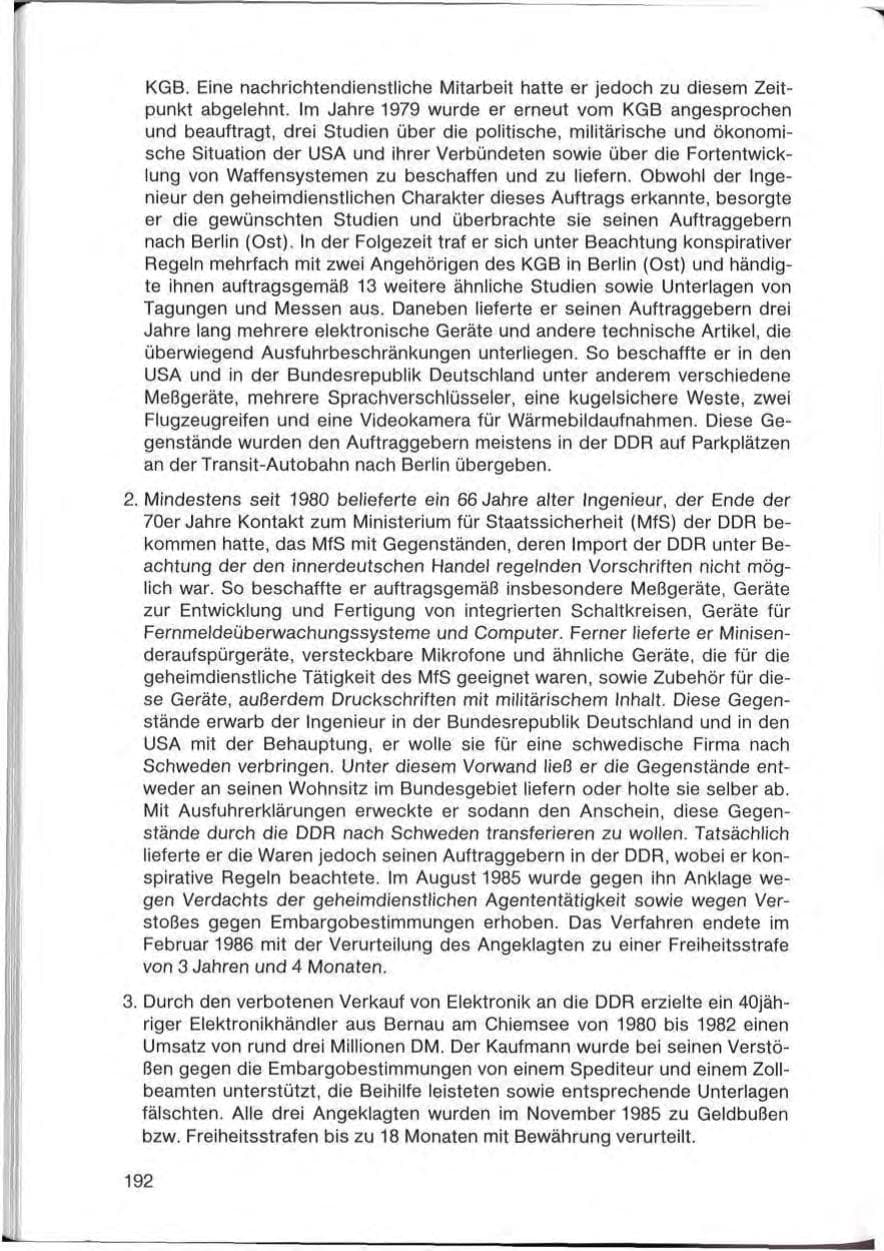 Seite 192 des Verfassungsschutzbericht 1985 Bayern