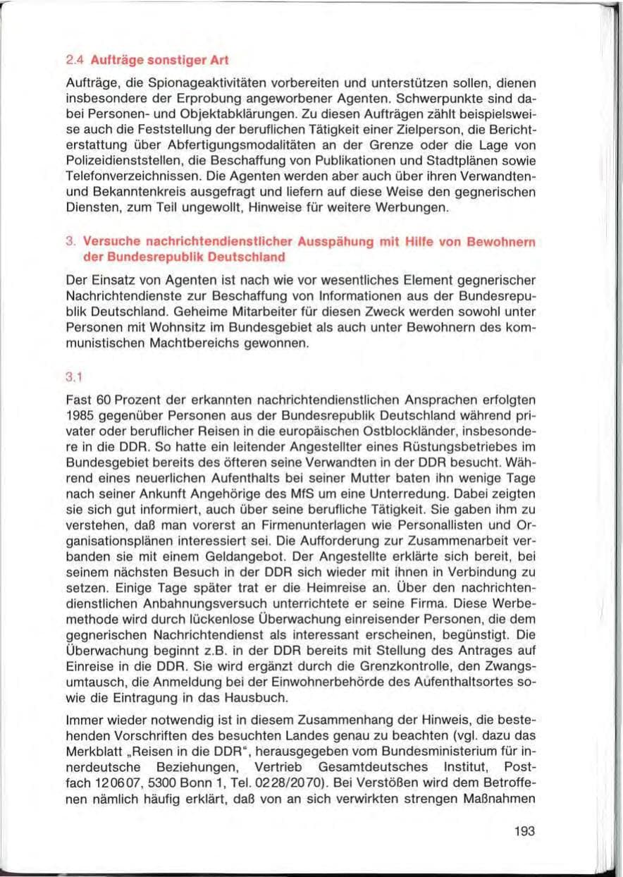 Seite 193 des Verfassungsschutzbericht 1985 Bayern