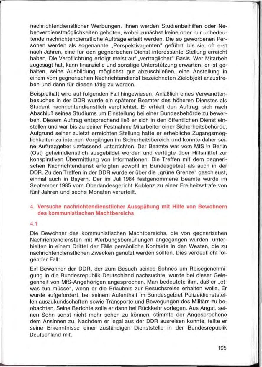 Seite 195 des Verfassungsschutzbericht 1985 Bayern