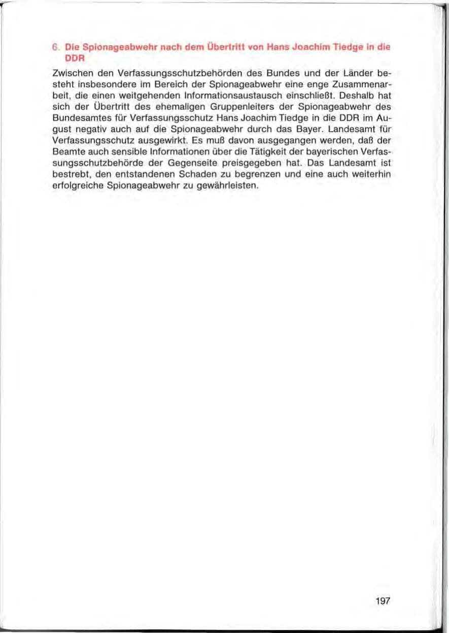 Seite 197 des Verfassungsschutzbericht 1985 Bayern