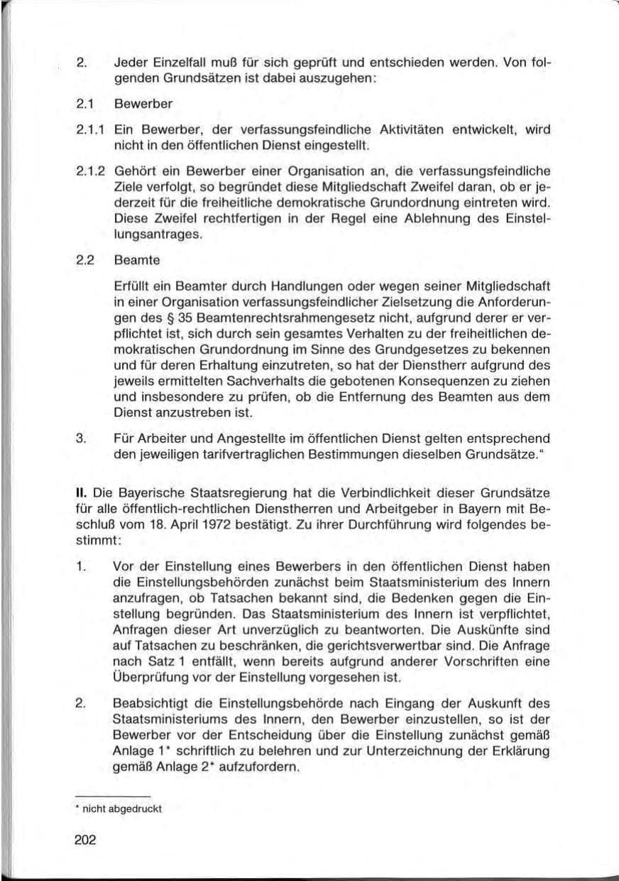 Seite 202 des Verfassungsschutzbericht 1985 Bayern