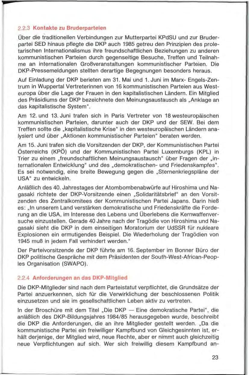 Seite 23 des Verfassungsschutzbericht 1985 Bayern