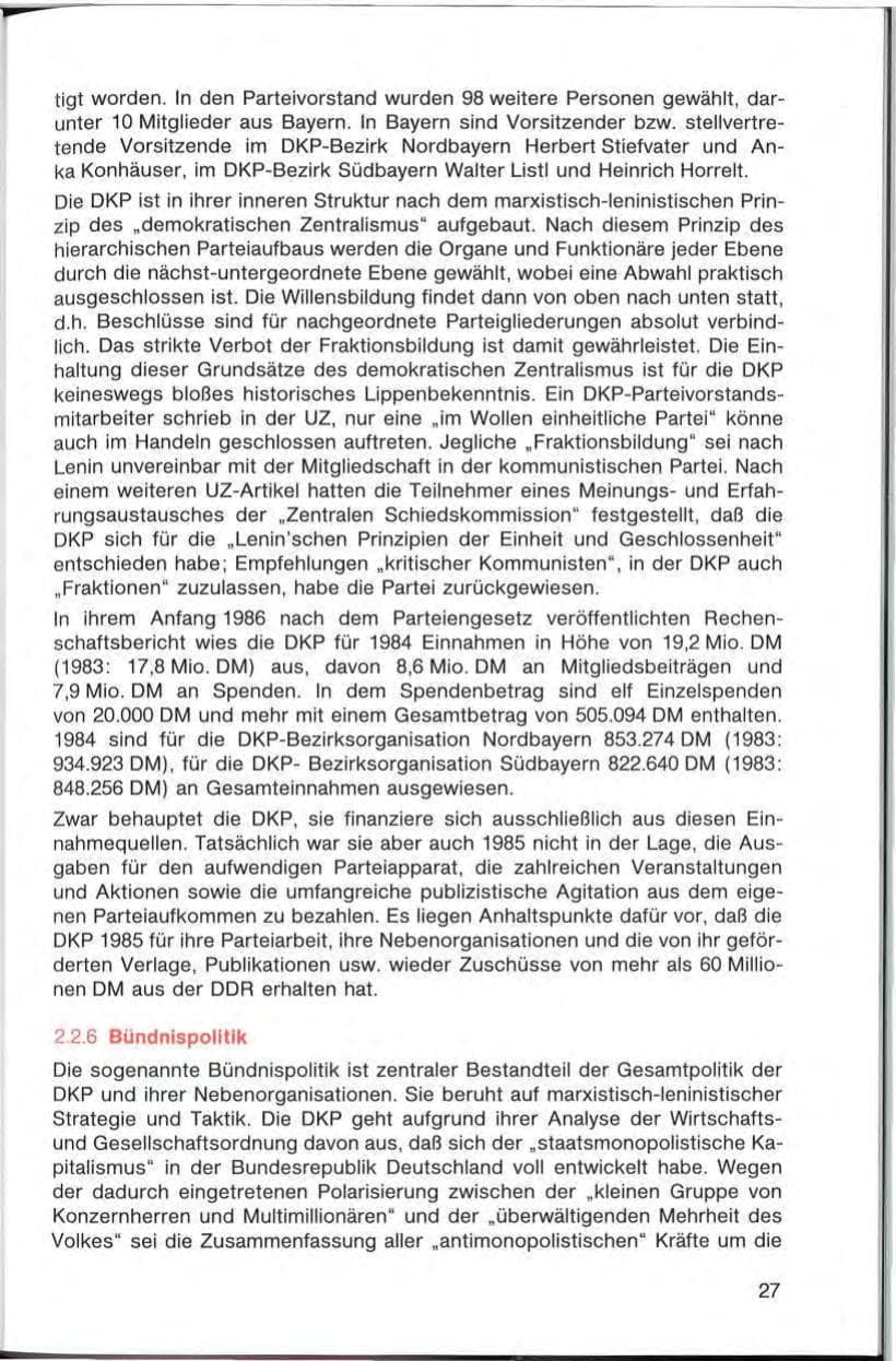 Seite 27 des Verfassungsschutzbericht 1985 Bayern