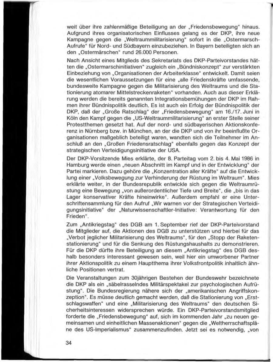 Seite 34 des Verfassungsschutzbericht 1985 Bayern