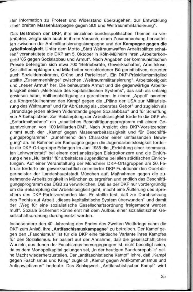 Seite 35 des Verfassungsschutzbericht 1985 Bayern