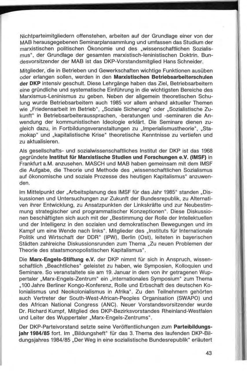 Seite 43 des Verfassungsschutzbericht 1985 Bayern