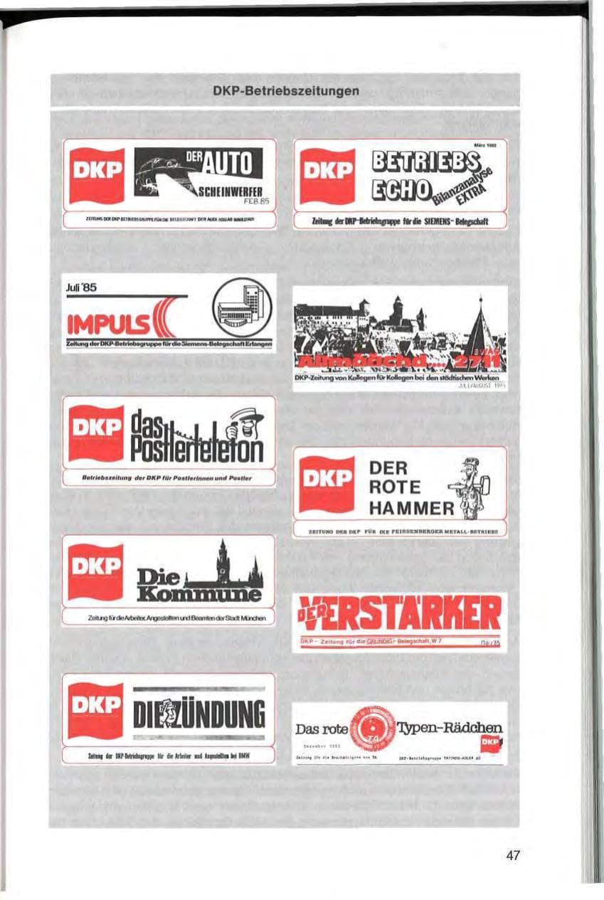 Seite 47 des Verfassungsschutzbericht 1985 Bayern